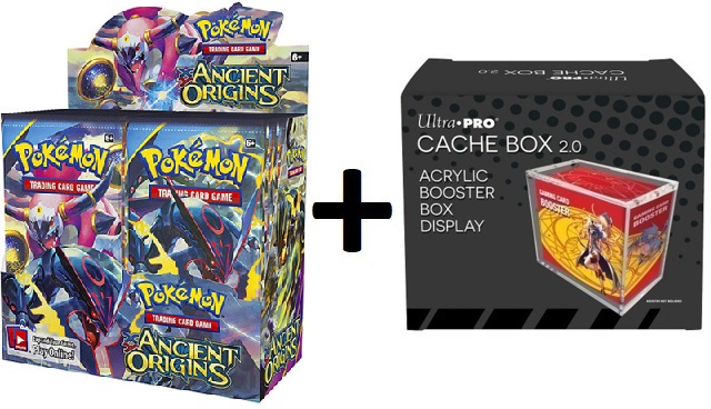 MINT Pokemon XY7 Ancient Origins Box PLUS Acrylic Ultra Pro Cache Box 2.0 Protector